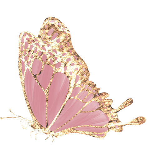 Pink gold butterfly