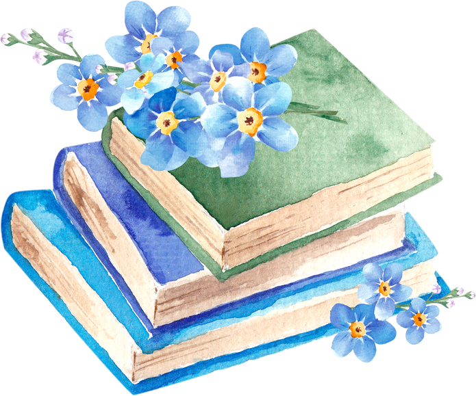 Books with Flowers 